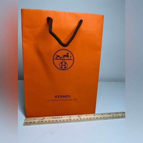 Authentic Hermes Empty Orange Shopping Gif Bag 11” x 8” x 3” - Picture 6 of 9